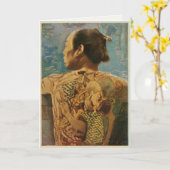 Greetingcard met getatoeëerd Man uit de jaren 1920 Kaart (Gele Bloem)