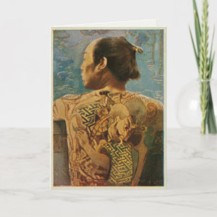 Greetingcard met getatoeëerd Man uit de jaren 1920 Kaart