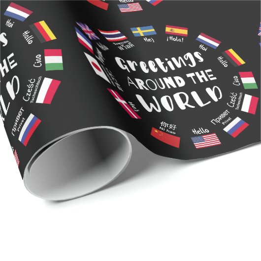 Greetings around the world - Hello in all language Cadeaupapier (Rol Hoek)
