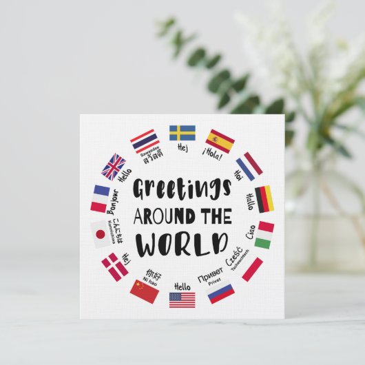 Greetings around the world, Hello in all languages Kaart (Staand voorkant)