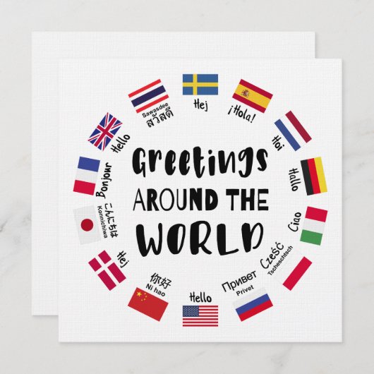 Greetings around the world, Hello in all languages Kaart (Voorkant / Achterkant)