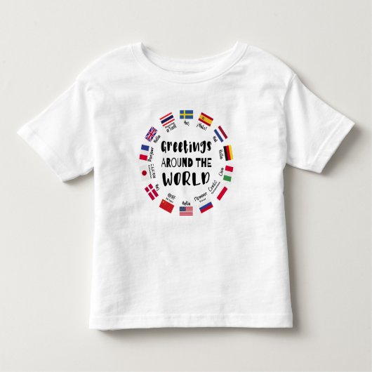 Greetings around the world, Hello in all languages Kinder Shirts (Voorkant)