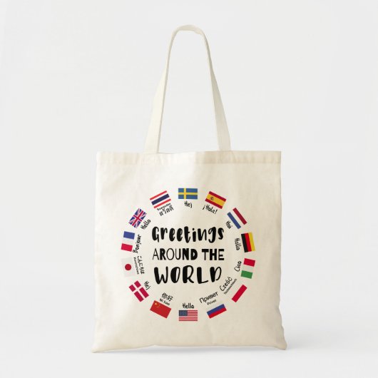 Greetings around the world, Hello in all languages Tote Bag (Voorkant)