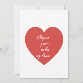 Greetings Card –“ Congrats You’ve Stolen My Heart" Feestdagenkaart