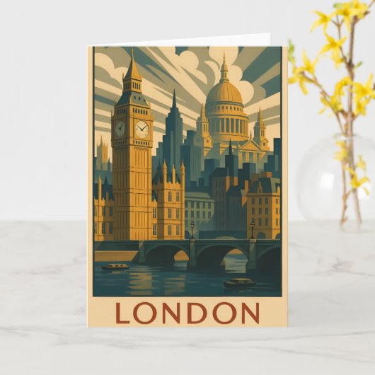 Greetings card featuring London  Kaart (Gele Bloem)