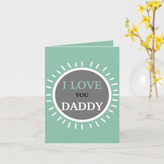 Greetings Card - Ik hou van je DADDY Kaart (Gele Bloem)