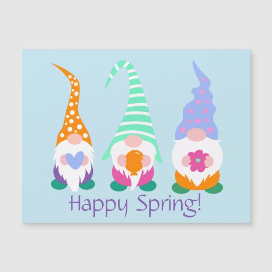 Greetings Colorful Happy Spring Gnomen (Voorkant)