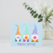 Greetings Colorful Happy Spring Gnomen Briefkaart (Staand voorkant)