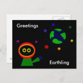 GREETINGS EARTHLING BRIEFKAART (Voorkant / Achterkant)