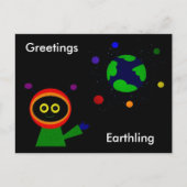 GREETINGS EARTHLING BRIEFKAART (Voorkant)