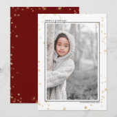 Greetings Foto van Black & Gold Bokeh Stars Season Feestdagenkaart (Voorkant / Achterkant)