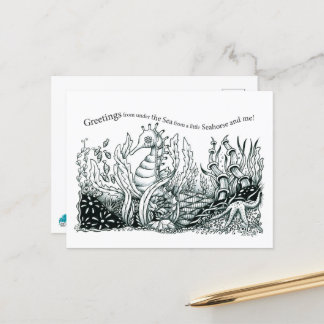 Greetings from a little seahorse briefkaart