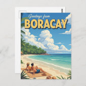 Greetings from Boracay Philippines Vintage  Briefkaart (Voorkant / Achterkant)