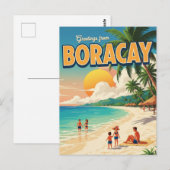 Greetings from Boracay Philippines Vintage  Briefkaart (Voorkant / Achterkant)