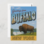 Greetings From Buffalo New York Briefkaart (Voorkant / Achterkant)