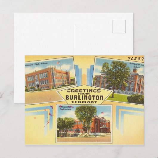 Greetings From Burlington Vermont Briefkaart (Voorkant / Achterkant)