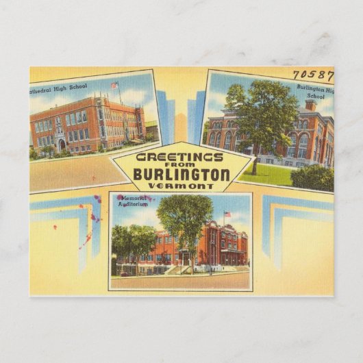 Greetings From Burlington Vermont Briefkaart (Voorkant)