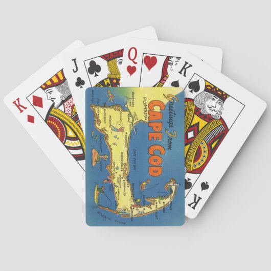Greetings From Cape Cod Map Ploaying Cards Pokerkaarten (Achterkant)