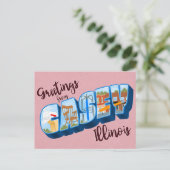 Greetings from Casey, Illinois Vintage Postcard Briefkaart (Staand voorkant)