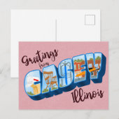 Greetings from Casey, Illinois Vintage Postcard Briefkaart (Voorkant / Achterkant)