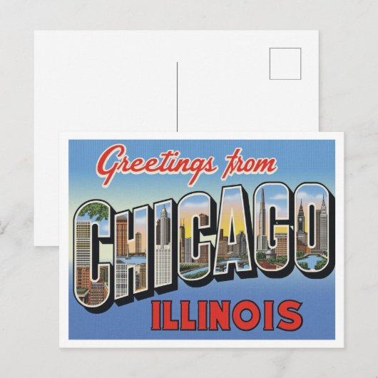 Greetings from Chicago IL Briefkaart (Voorkant / Achterkant)