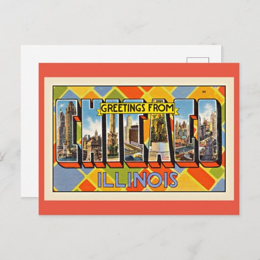 Greetings from Chicago, Illinois Briefkaart (Voorkant / Achterkant)