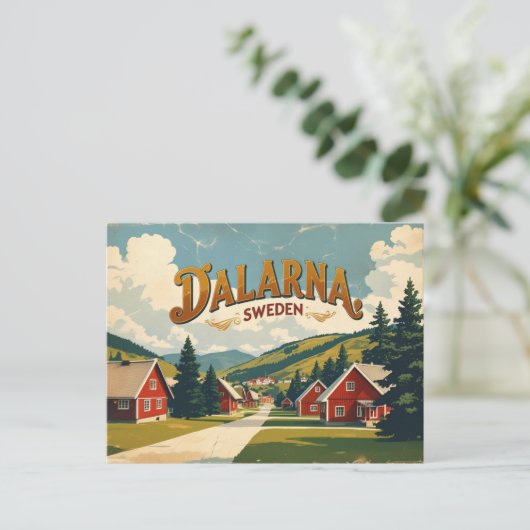 Greetings from Dlarna Sweden Briefkaart (Staand voorkant)