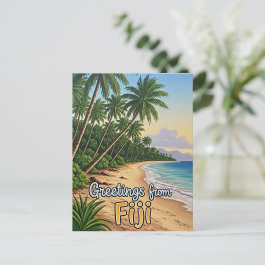 Greetings from Fiji Briefkaart (Staand voorkant)