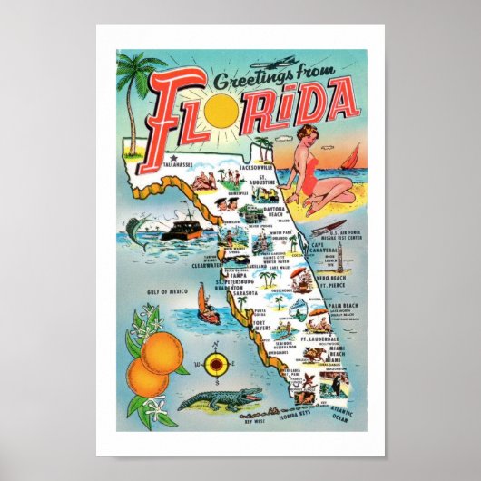 Greetings From Florida 8x12 Print (Voorkant)