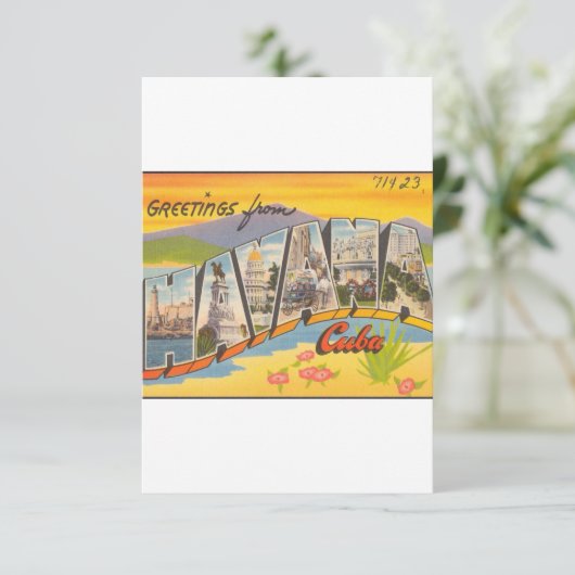 Greetings From Havana Cuba Save The Date (Staand voorkant)