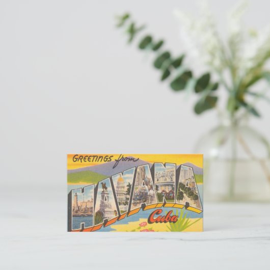 Greetings From Havana Cuba Visitekaartje (Staand voorkant)