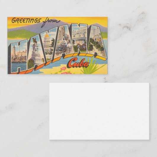 Greetings From Havana Cuba Visitekaartje (Voorkant / Achterkant)