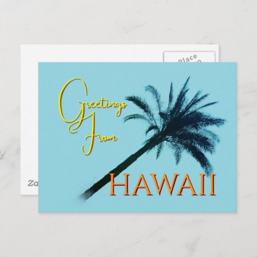 Greetings From Hawaii - Palm Trees Briefkaart (Voorkant / Achterkant)