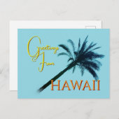 Greetings From Hawaii - Palm Trees Feestdagenkaart (Voorkant / Achterkant)