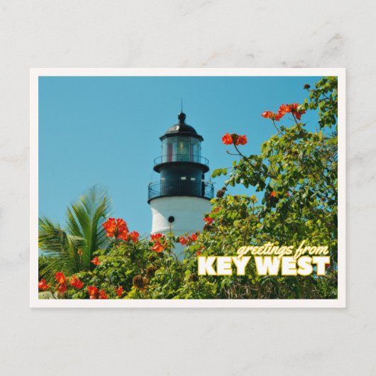 Greetings from Key West Florida Retro Lighthouse Briefkaart (Voorkant)