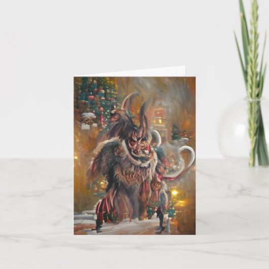 Greetings from Krampus, 4" x 5.6" Folded Card Kaart (Voorkant)