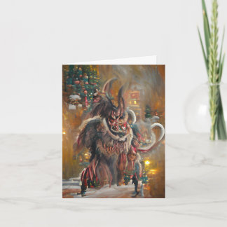 Greetings from Krampus, 4" x 5.6" Folded Card Kaart