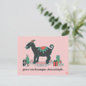 "Greetings from Krampus" Snarky-kerstBriefkaart Briefkaart (Staand voorkant)