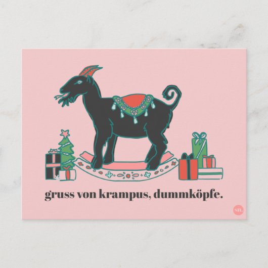 "Greetings from Krampus" Snarky-kerstBriefkaart Briefkaart (Voorkant)