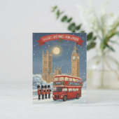 Greetings from London Christmas Card Briefkaart (Staand voorkant)