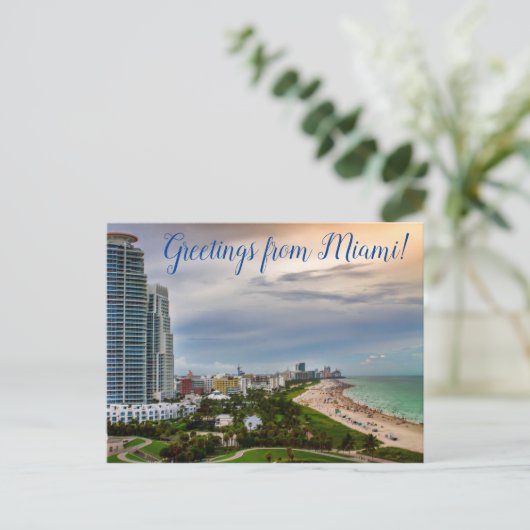 Greetings from Miami! Postcard Briefkaart (Staand voorkant)