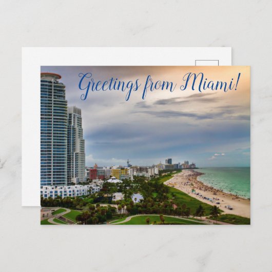Greetings from Miami! Postcard Briefkaart (Voorkant / Achterkant)