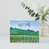 Greetings From Napa Valley Vineyard Red Roses  Briefkaart (Staand voorkant)