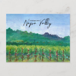 Greetings From Napa Valley Vineyard Red Roses  Briefkaart