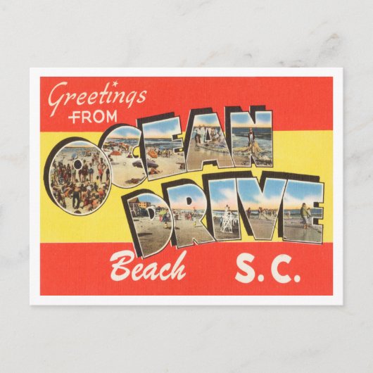 Greetings from Ocean Drive Beach, South Carolina Briefkaart (Voorkant)