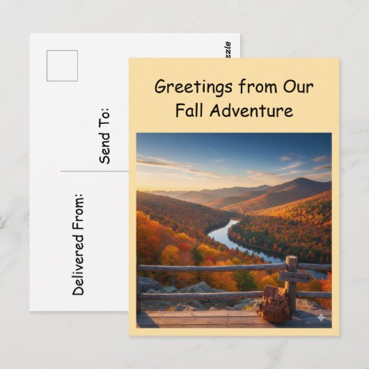 Greetings from Our Fall Adventure Travel Briefkaart (Voorkant / Achterkant)