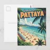 Greetings from Pattaya Beach Thailand Travel Briefkaart (Voorkant / Achterkant)