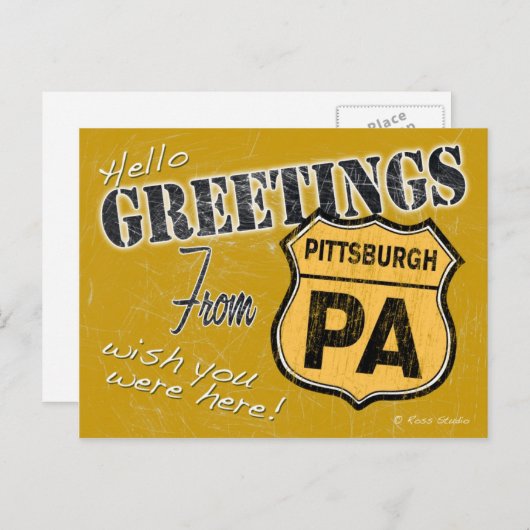 Greetings from Pittsburgh Pennsylvania Postcard Briefkaart (Voorkant / Achterkant)