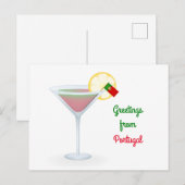 Greetings From Portugal Cocktail Holiday Postcard Feestdagenkaart (Voorkant / Achterkant)