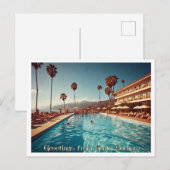 Greetings from Santa Barbara, 1960s Retro Vibe  Briefkaart (Voorkant / Achterkant)